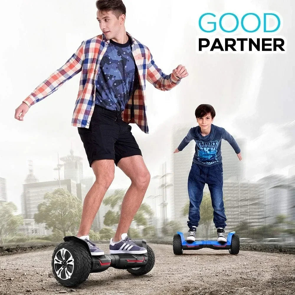 NEW.Warrior 8.5 inch All Terrain Hoverboard with Bluetooth Speakers and LED Lights