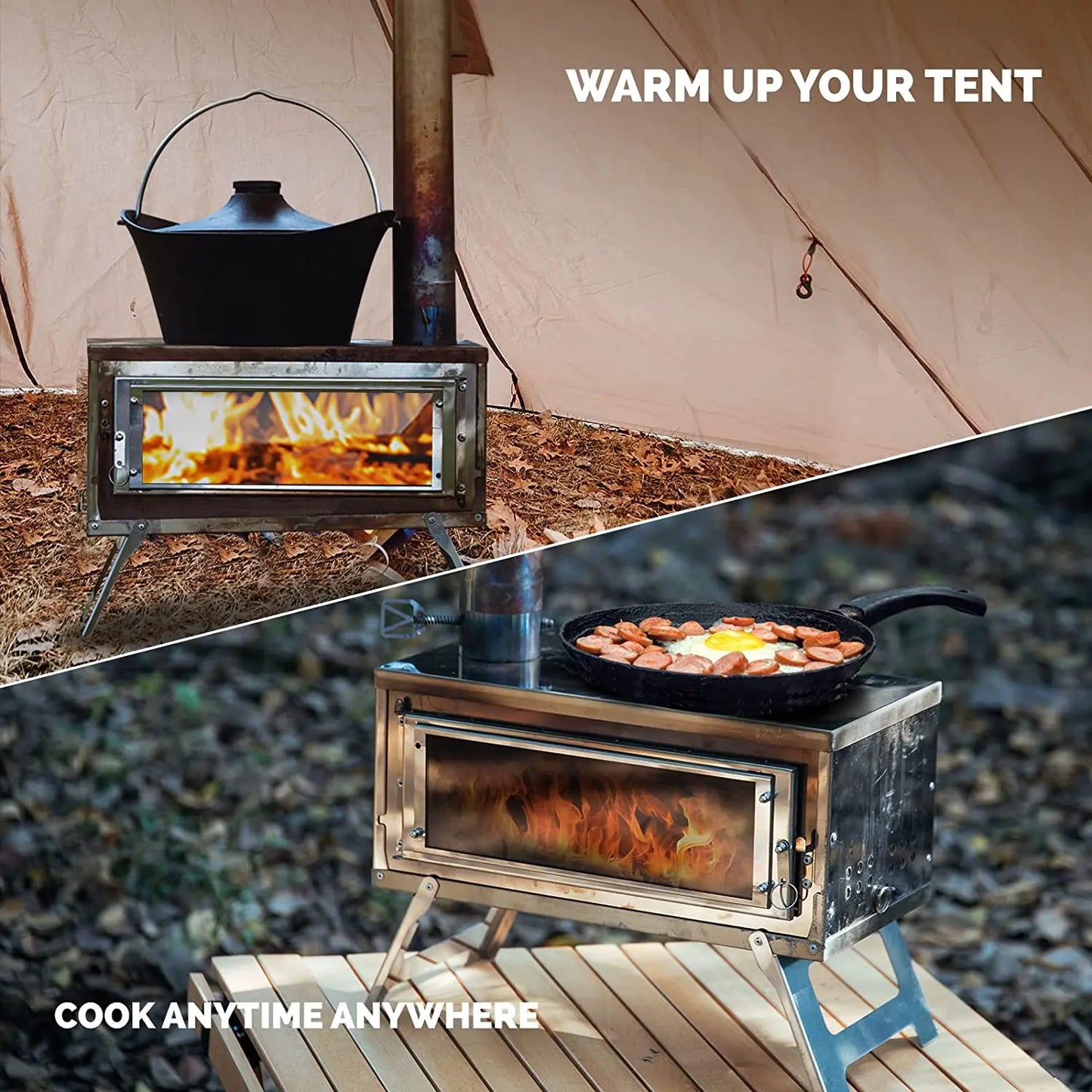 Outdoor Tent Stove Portable Heater Wood Burning Stove