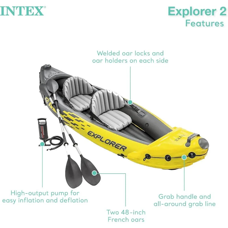 Intex 68307EP Explorer K2 Inflatable Kayak Set