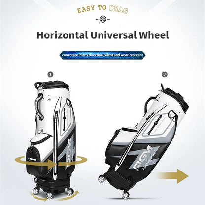 PGM High Capacity Golf Bag Four Wheel Waterproof Microfiber Leather