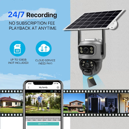 8MP 4K Solar Camera 4G Wifi Outdoor Dual Lens