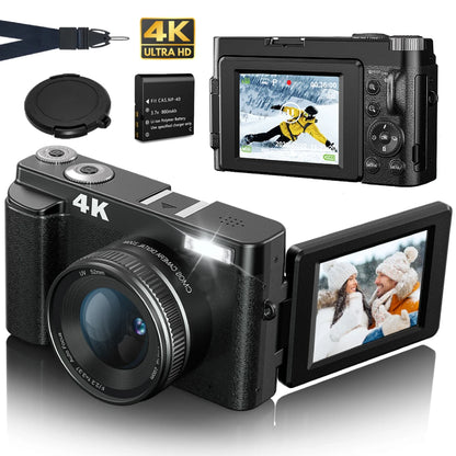 MELCAM 4K Digital Camera 3'' 180° Flip Screen