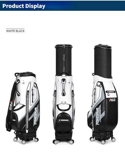 PGM High Capacity Golf Bag Four Wheel Waterproof Microfiber Leather