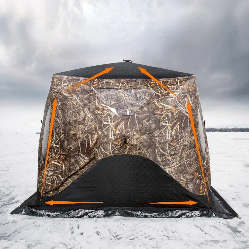 YOUSKY Outdoor Ice Fishing Tent 3-4 Person with Chimney Vent