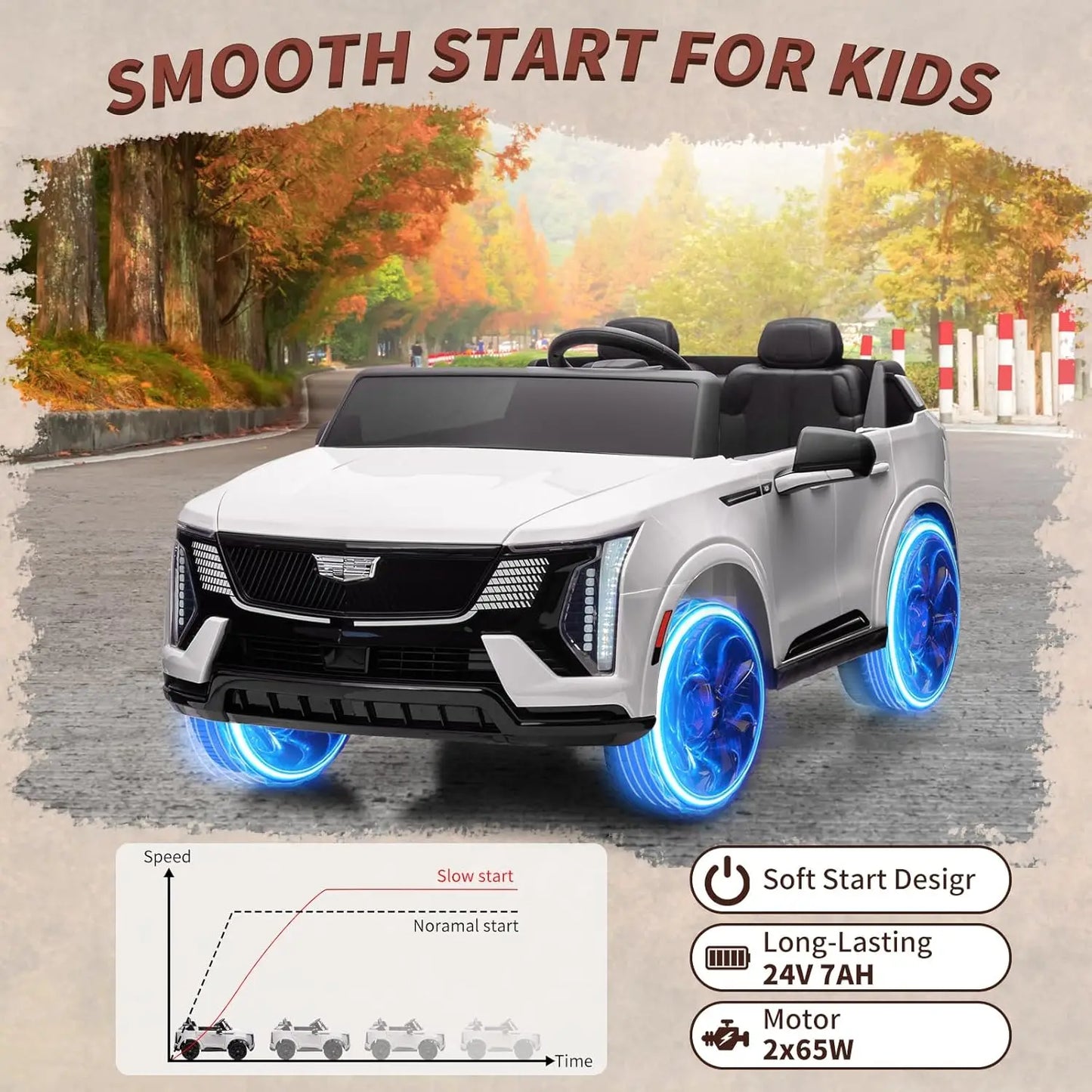 24V Ride On Car, Electric Vehicle With Remote Control, 2 Seater