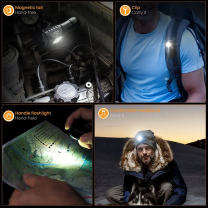 Sofirn HS10 USB C Rechargeable Mini Headlamp 1100lmn with Magnet
