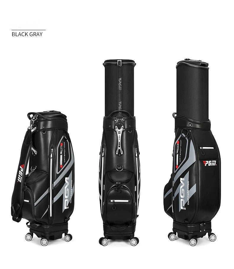 PGM High Capacity Golf Bag Four Wheel Waterproof Microfiber Leather