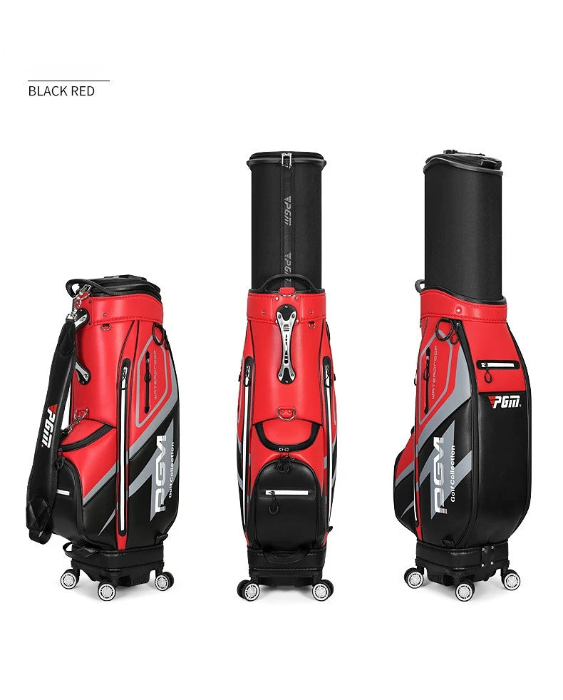 PGM High Capacity Golf Bag Four Wheel Waterproof Microfiber Leather