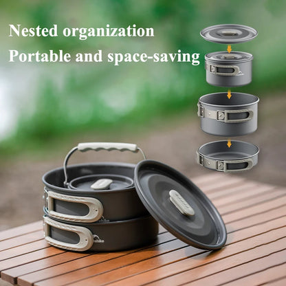 Naturehike Camping Pot Set 4-7 Persons Aluminum Alloy Cookware
