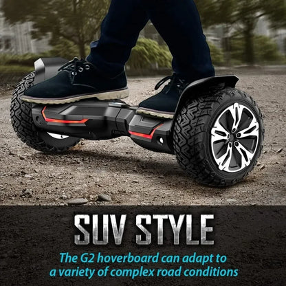 NEW.Warrior 8.5 inch All Terrain Hoverboard with Bluetooth Speakers and LED Lights