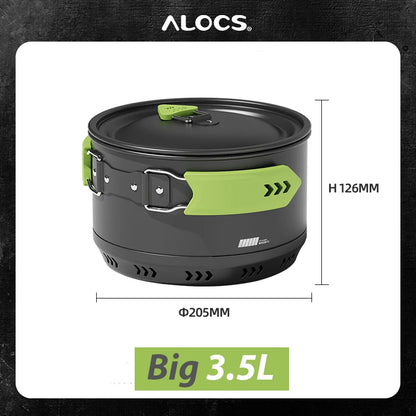 ALOCS Camping Pot Cookware Non-stick Aluminum