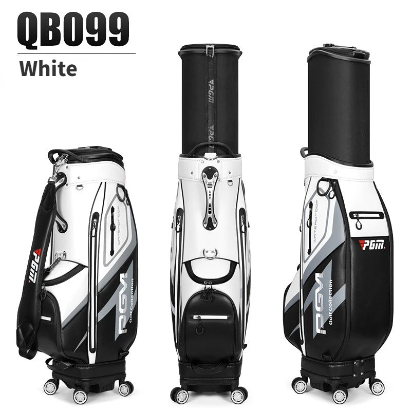 PGM High Capacity Golf Bag Four Wheel Waterproof Microfiber Leather
