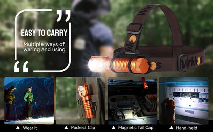 Wurkkos HD20 Headlamp Rechargeable  2000lm Dual LED Camp Light