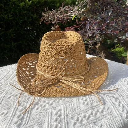 Vintage Straw Hat Wide Brim Sun Hat