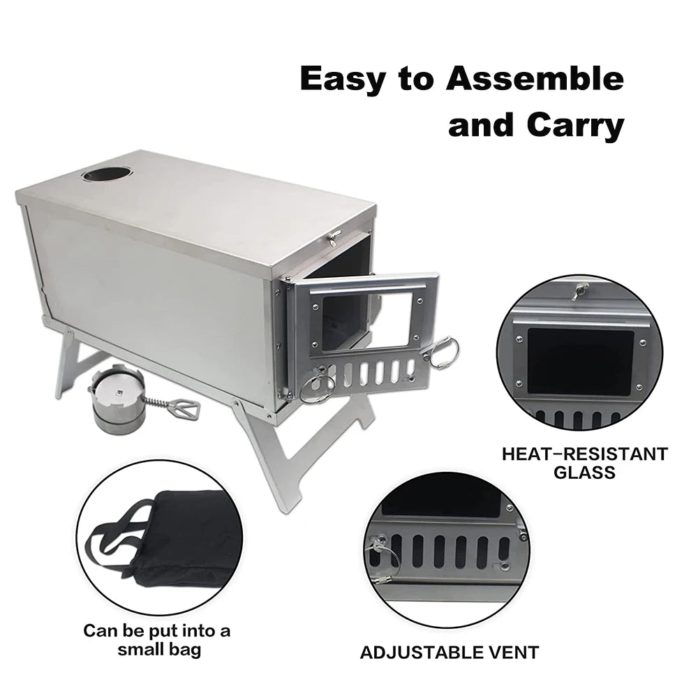 Outdoor Tent Stove Portable Heater Wood Burning Stove