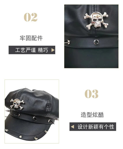 Trendy non mainstream men's and women's hats with rivets