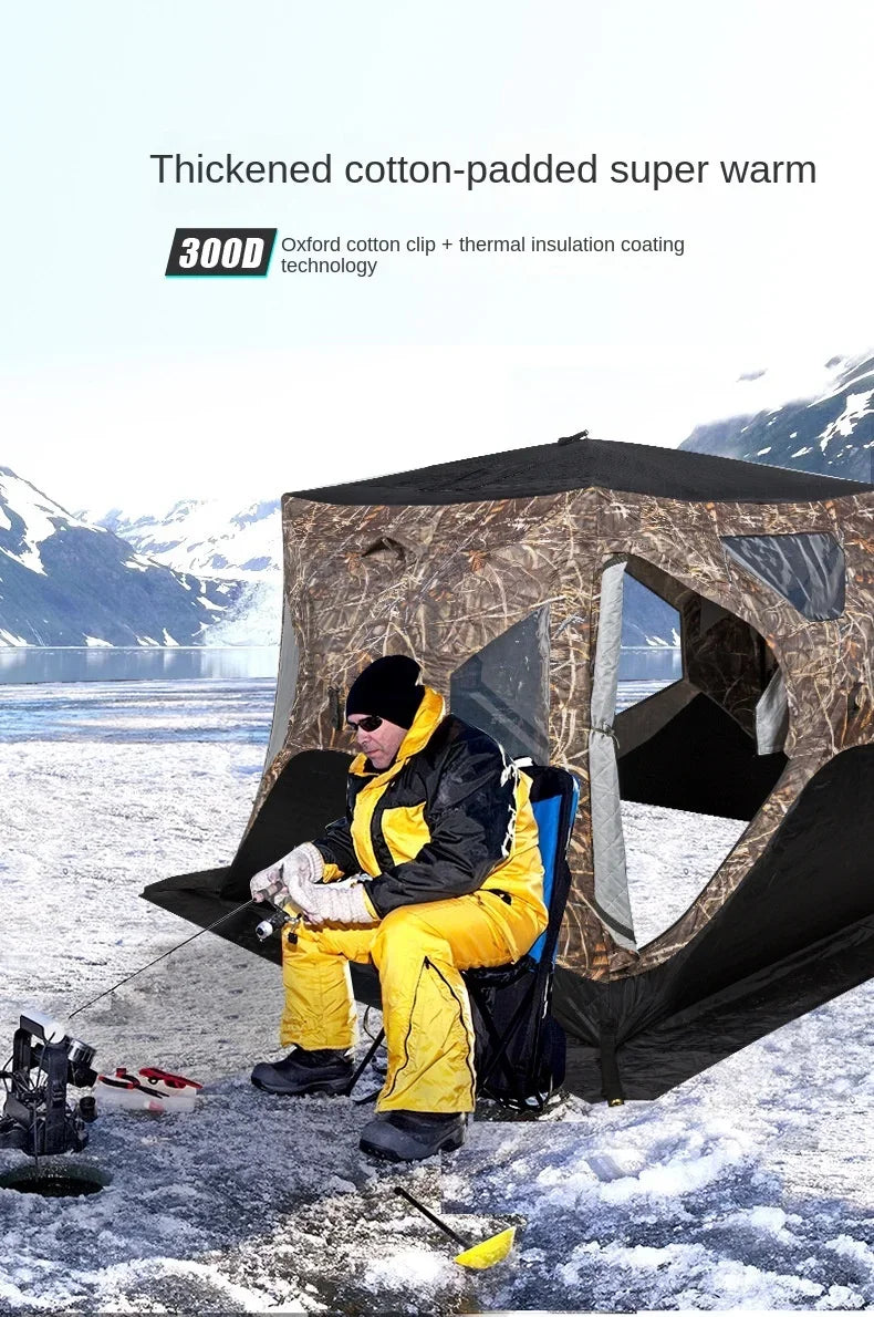 YOUSKY Outdoor Ice Fishing Tent 3-4 Person with Chimney Vent