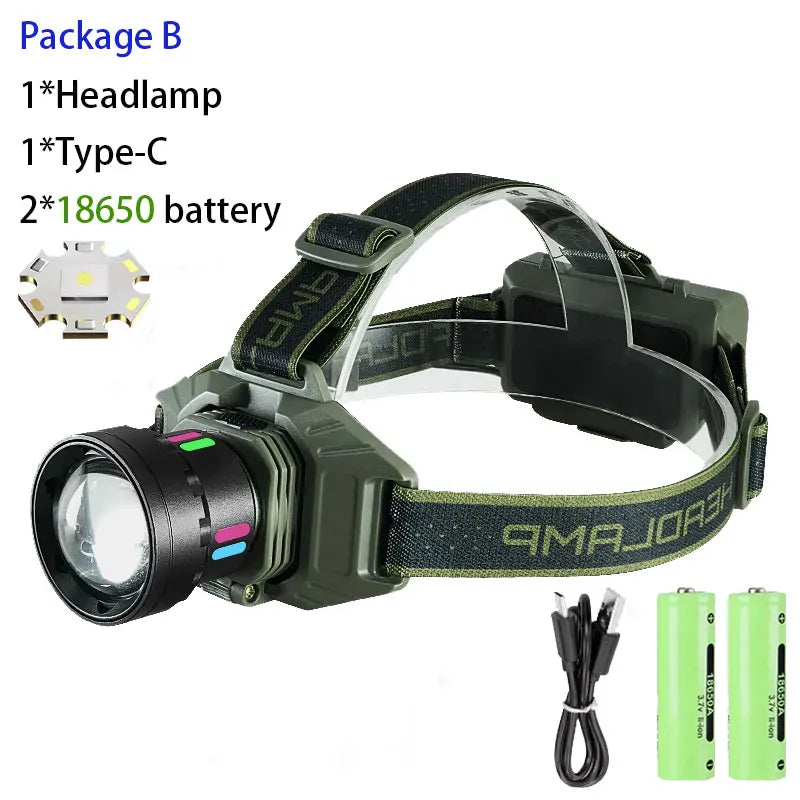 3500000LM  Powerful LED USB Rechargeable Head Light   Waterproof