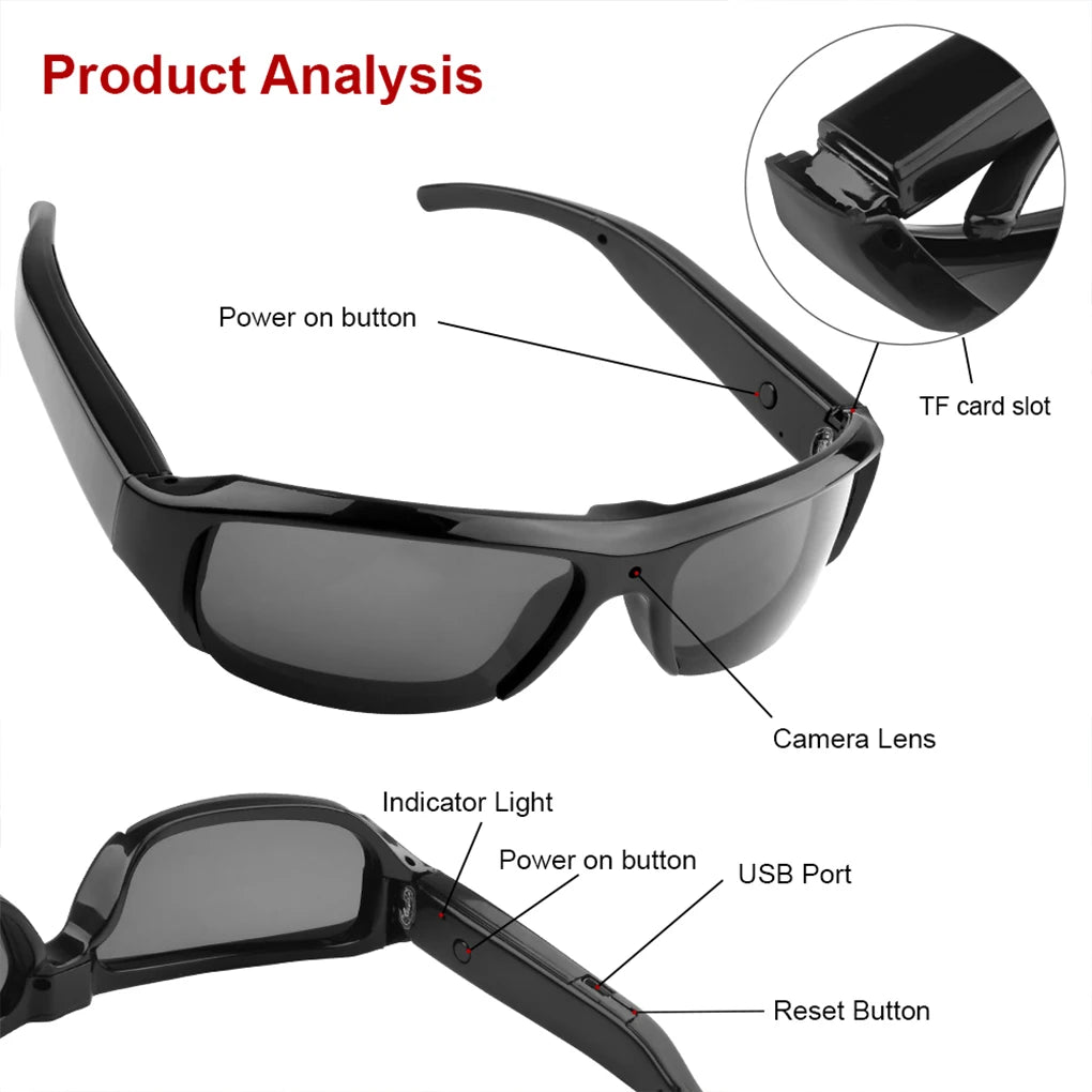 Wearable Portable Mini Glasses  Camcorder For Driving
