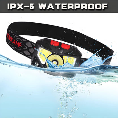 USB Rechargeable LED Headlamp - Waterproof  Light for  Outdoor Activities