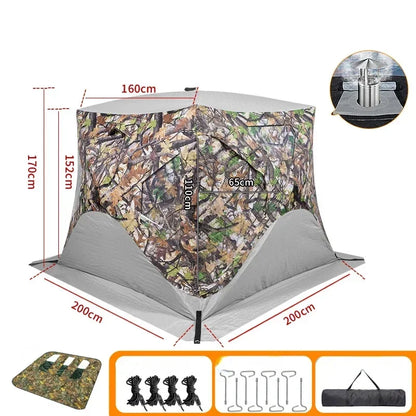 YOUSKY Outdoor Ice Fishing Tent 3-4 Person with Chimney Vent