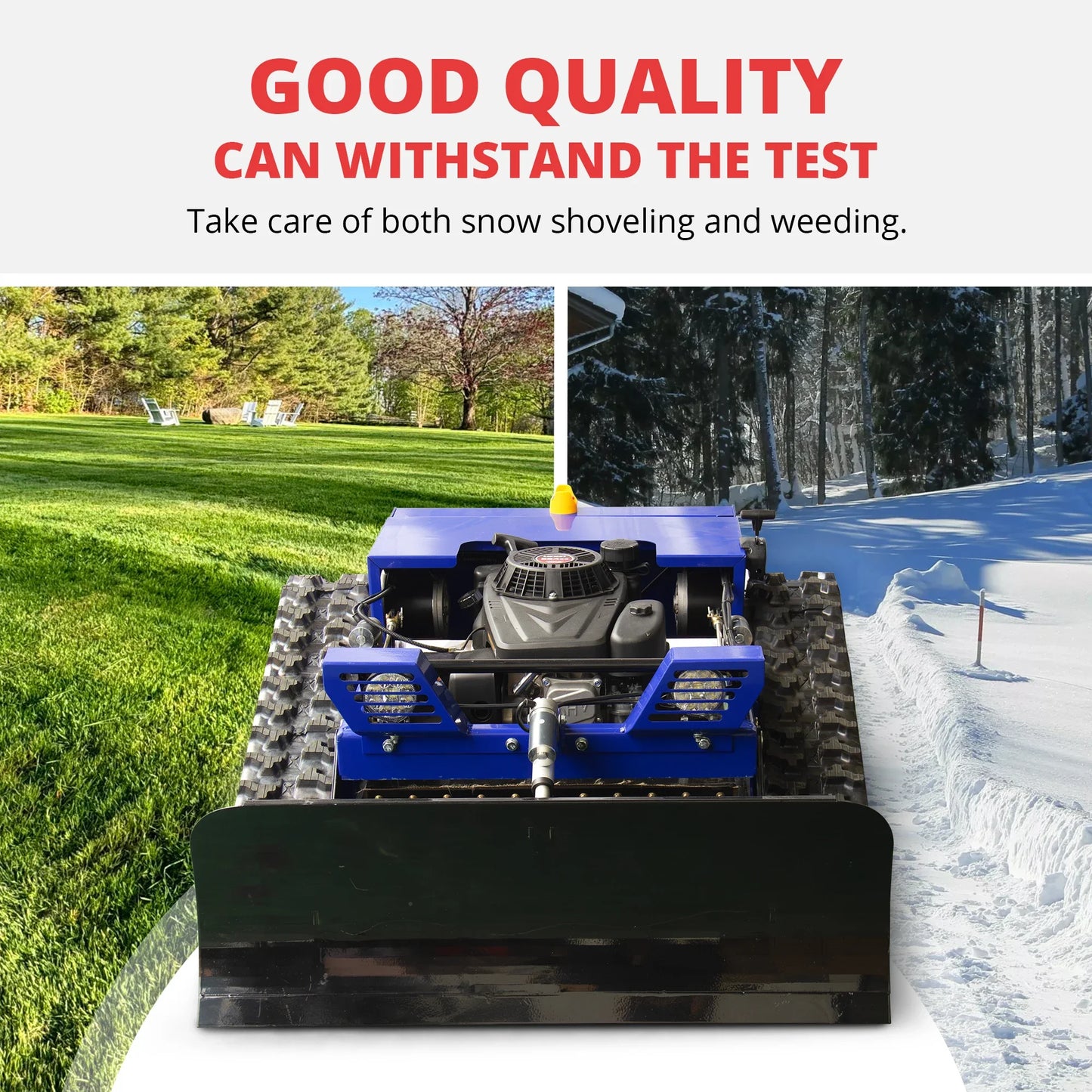 2-in-1 Lawn Mower with Snow Shovel Attachment with Remote Control