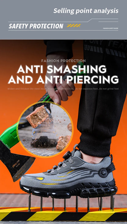 Soft sole comfortable anti-smash anti-puncture safety shoe