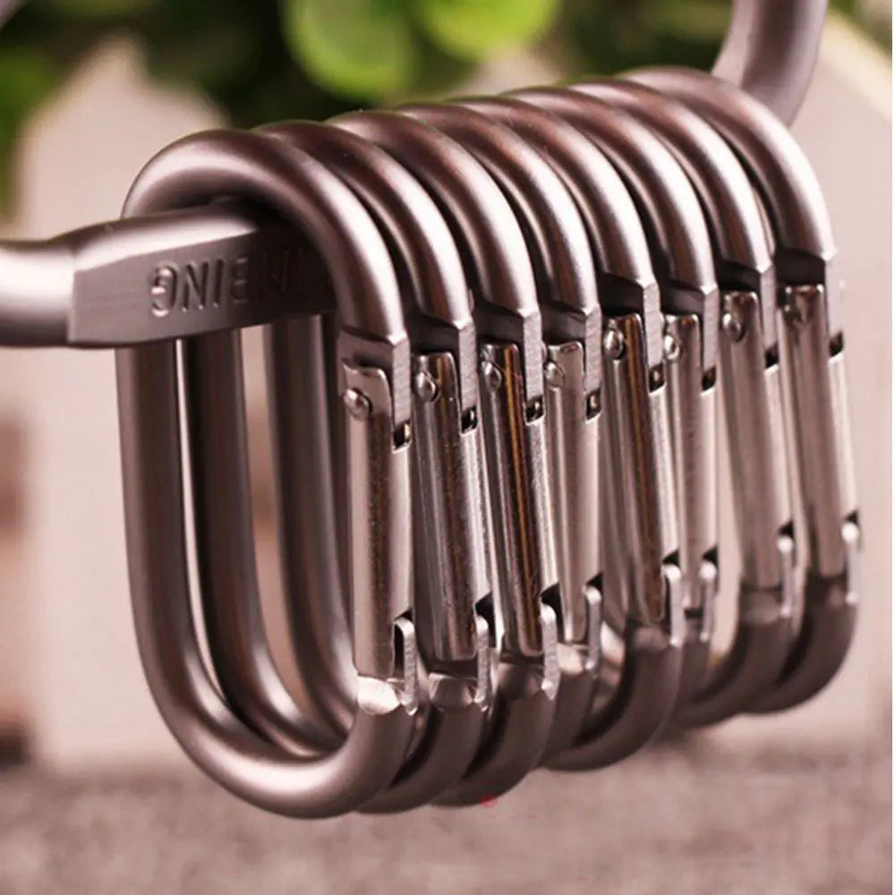 2pcs Alloy Aluminum Survival Gear Mountaineering Carabiner