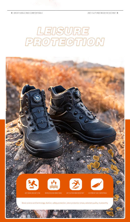 High-Top Work Boots Steel Toe