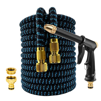 25FT-100FT Expandable Magic Hose High Pressure Car Wash Hose With Spray Gun Set Outdoor Watering Irrigation Tool Garden Hose