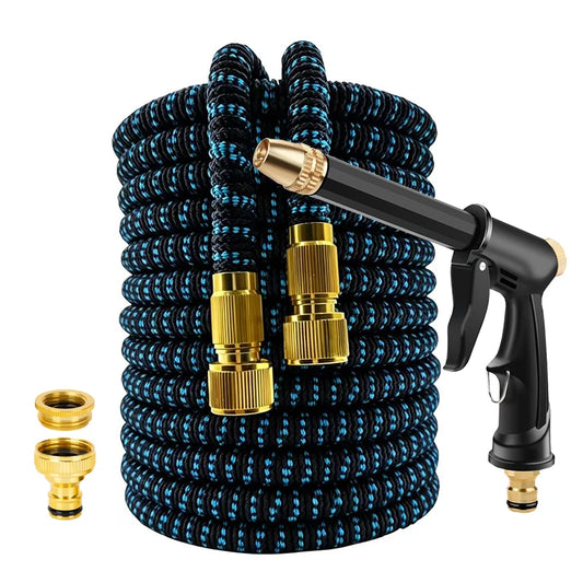 25FT-100FT Expandable Magic Hose High Pressure Car Wash Hose With Spray Gun Set Outdoor Watering Irrigation Tool Garden Hose