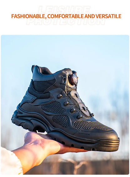 High-Top Work Boots Steel Toe