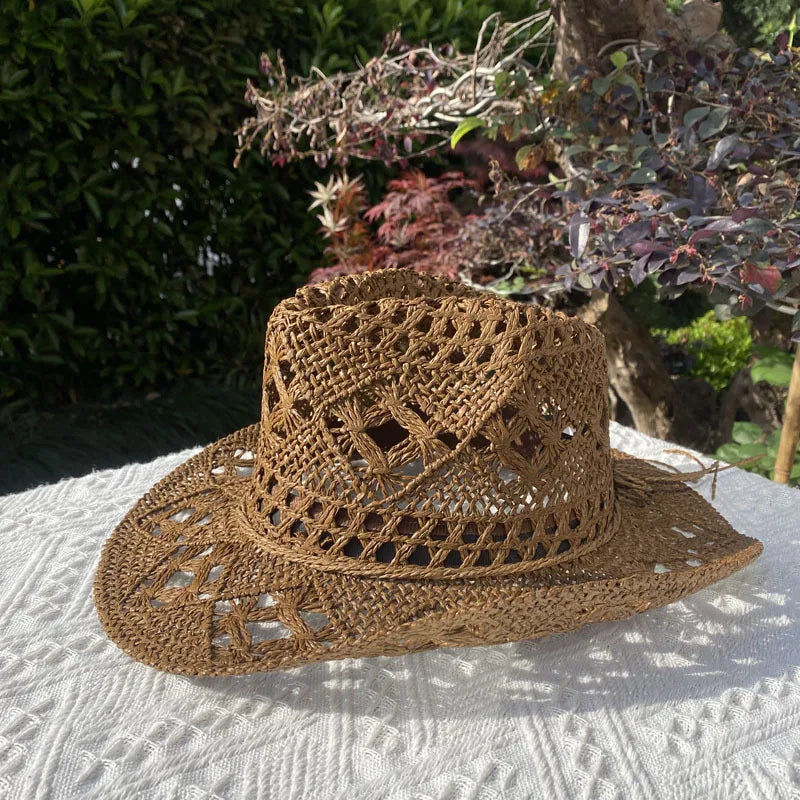 Vintage Straw Hat Wide Brim Sun Hat