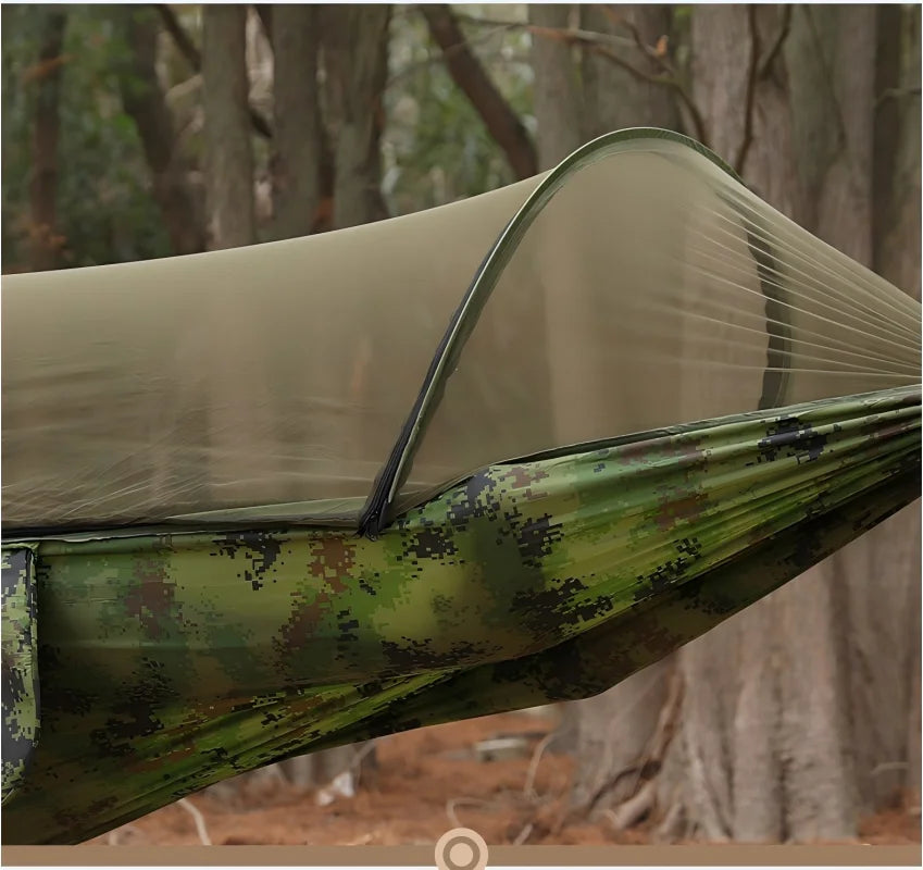 Camping hammock with mosquito net