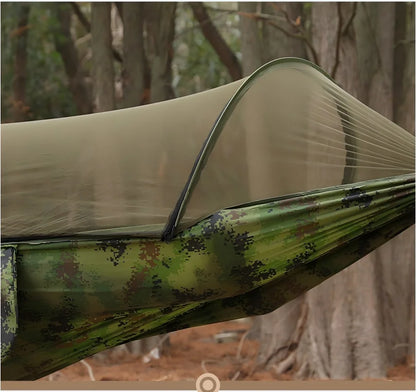 Camping hammock with mosquito net