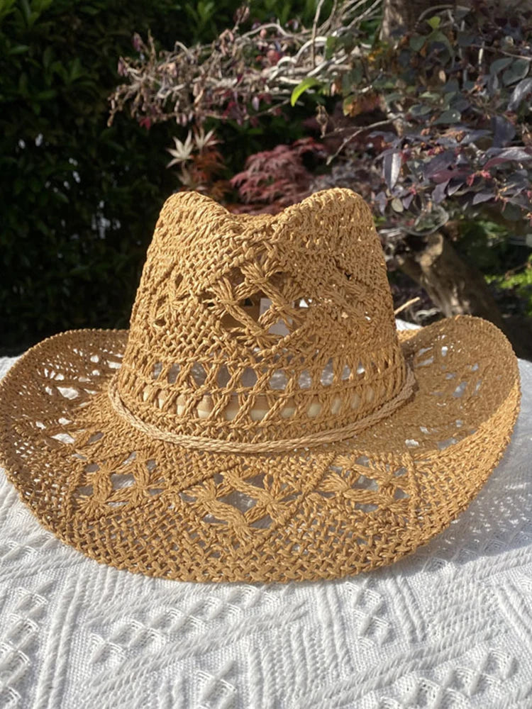 Vintage Straw Hat Wide Brim Sun Hat