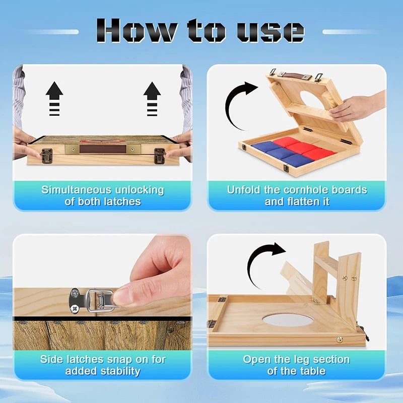 Cornhole Set Outdoor Game Carrying Case Foldable