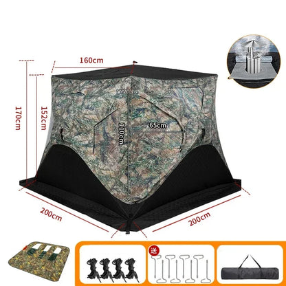 YOUSKY Outdoor Ice Fishing Tent 3-4 Person with Chimney Vent