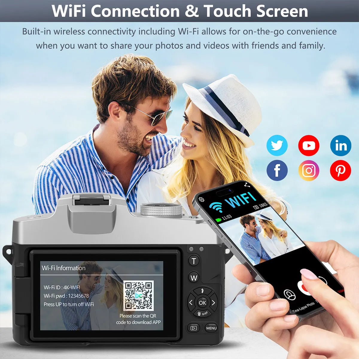 75MP Digital Camera With Flip Screen &18X Digital Zoom