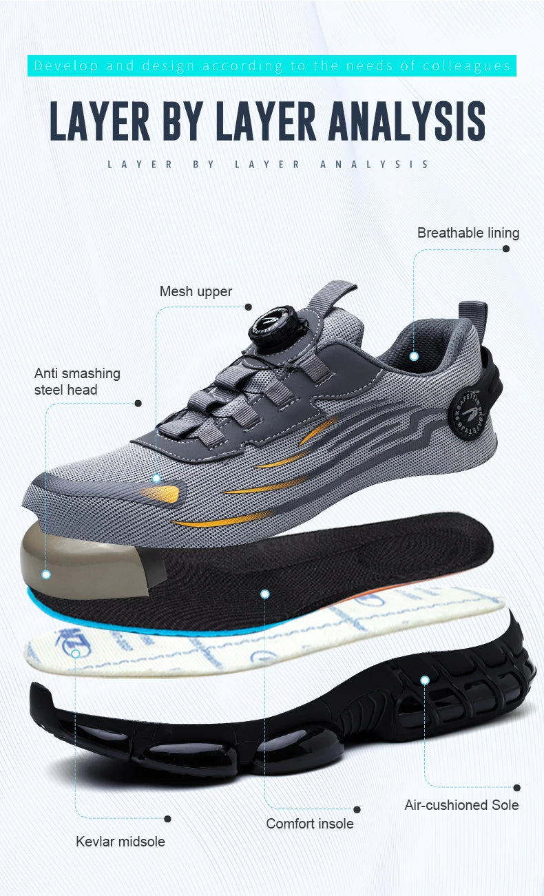 Soft sole comfortable anti-smash anti-puncture safety shoe