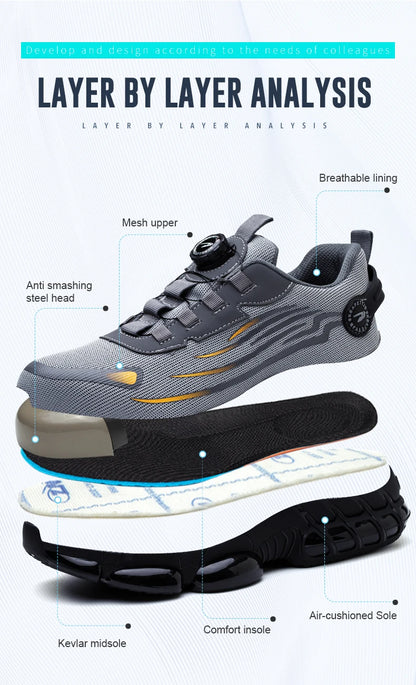 Soft sole comfortable anti-smash anti-puncture safety shoe
