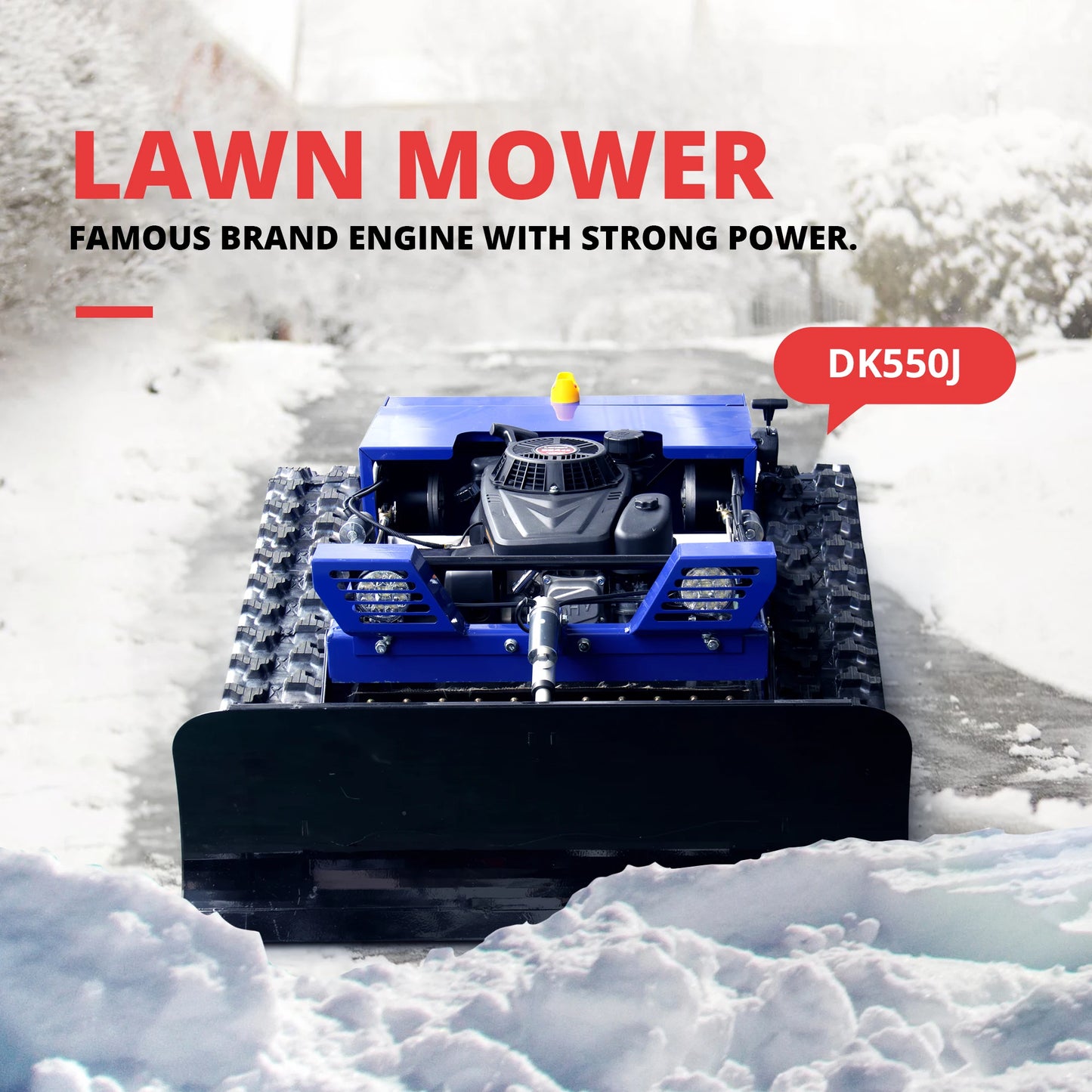 2-in-1 Lawn Mower with Snow Shovel Attachment with Remote Control
