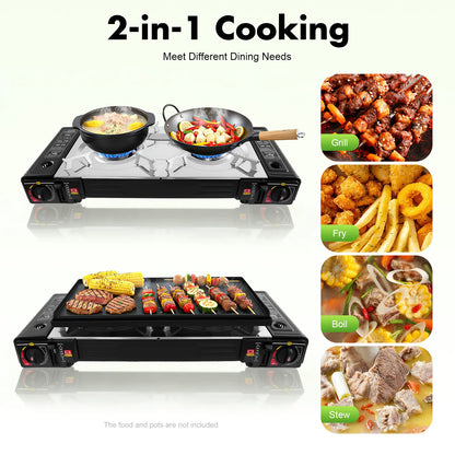 Camping Stove Propane Gas Camping Stove Dual Burner