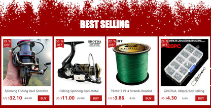 Fishing Rod and Reel Combo Carbon Fiber Rod