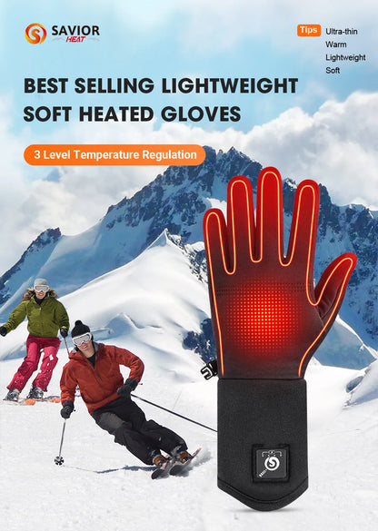 Savior Electric Heated Glove Liners for Men Women Rechargeable