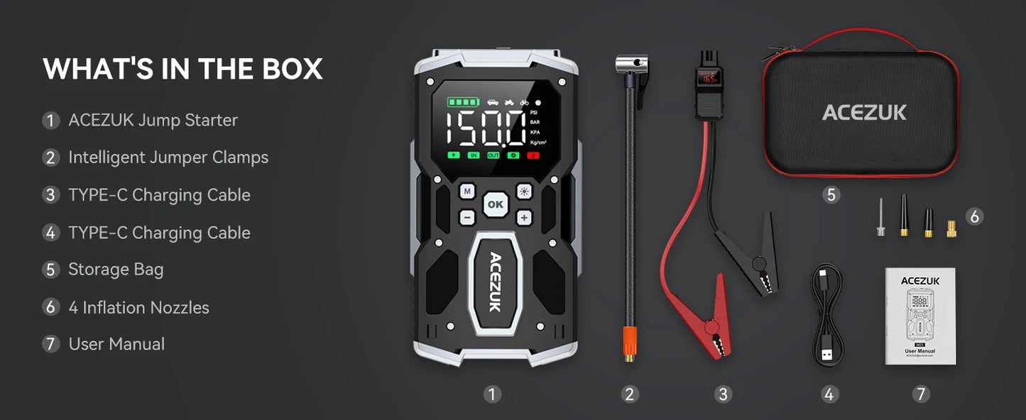 3000A/4000A/5000A Jump Starter External Battery 12V Starting Device