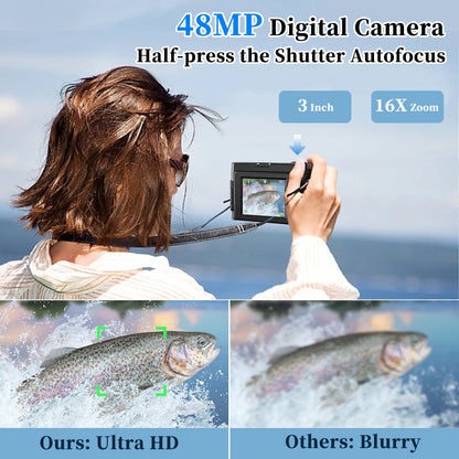 MELCAM 4K Digital Camera 3'' 180° Flip Screen