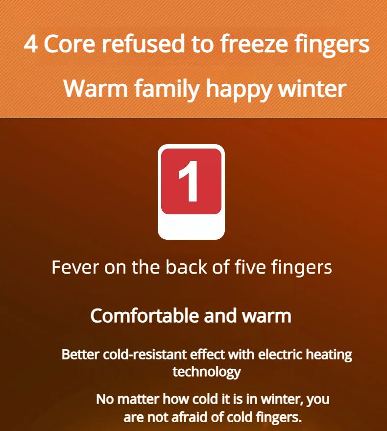 Rechargeable Heated Gloves With Touch screen