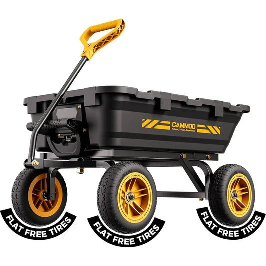 Expandable 10 Heavy-Duty Garden Dump Cart with 900lb Capacity and Quick-Release Dumping