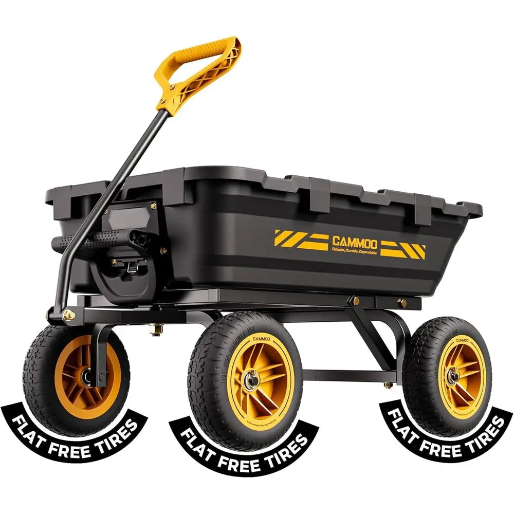 Expandable 10 Heavy-Duty Garden Dump Cart with 900lb Capacity and Quick-Release Dumping